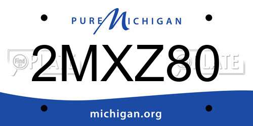 2MXZ80 Michigan License Plate