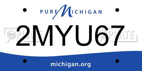 2MYU67 Michigan License Plate