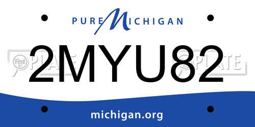 2MYU82 Michigan License Plate