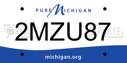 2MZU87 Michigan License Plate