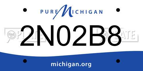 2N02B8 Michigan License Plate