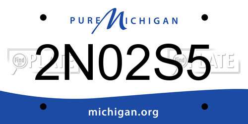 2N02S5 Michigan License Plate