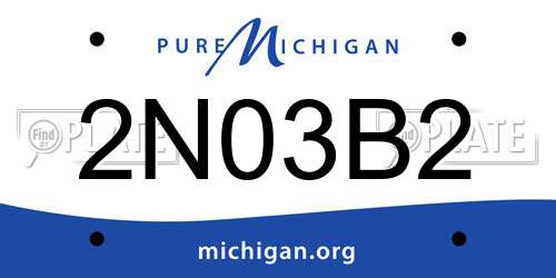 2N03B2 Michigan License Plate