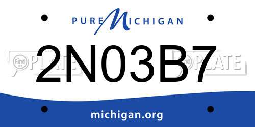 2N03B7 Michigan License Plate