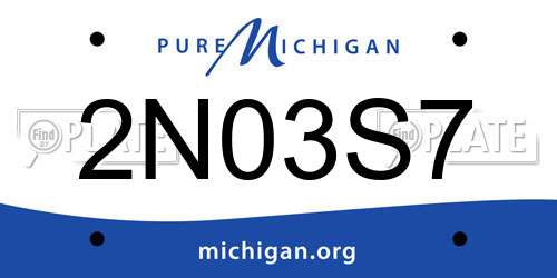 2N03S7 Michigan License Plate