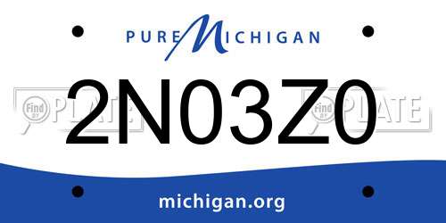 2N03Z0 Michigan License Plate