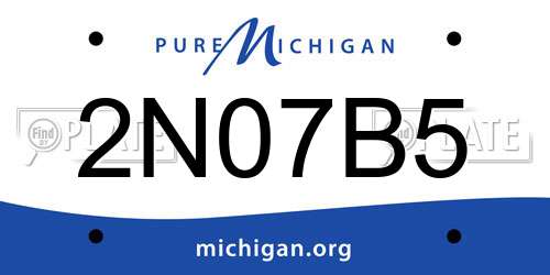 2N07B5 Michigan License Plate