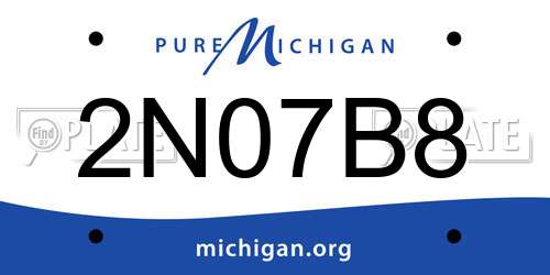 2N07B8 Michigan License Plate