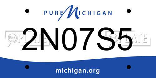 2N07S5 Michigan License Plate