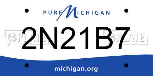 2N21B7 Michigan License Plate