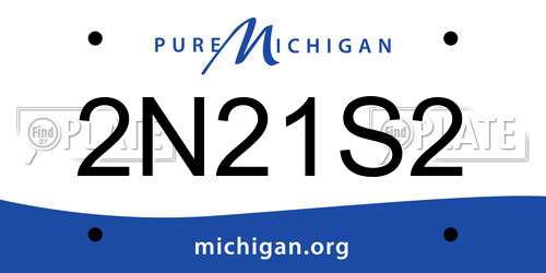 2N21S2 Michigan License Plate