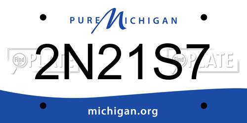 2N21S7 Michigan License Plate