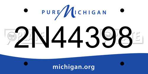 2N44398 Michigan License Plate