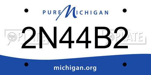 2N44B2 Michigan License Plate