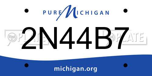 2N44B7 Michigan License Plate
