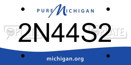 2N44S2 Michigan License Plate