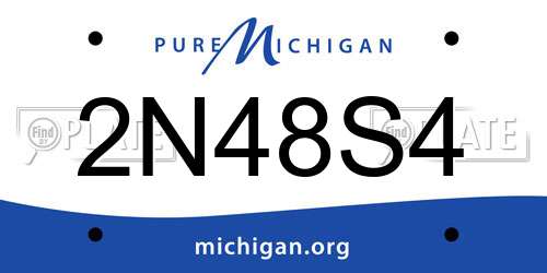 2N48S4 Michigan License Plate