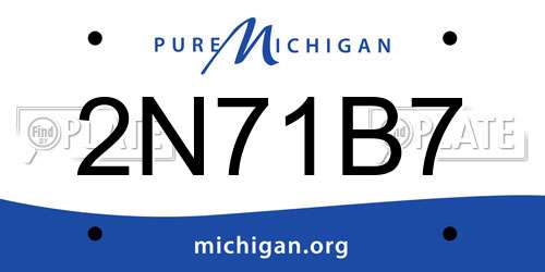 2N71B7 Michigan License Plate