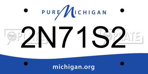 2N71S2 Michigan License Plate