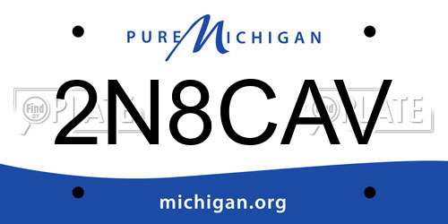 2N8CAV Michigan License Plate