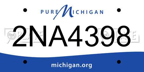 2NA4398 Michigan License Plate