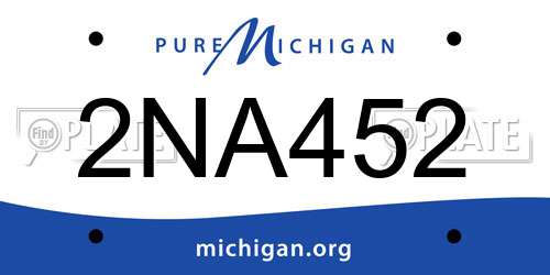 2NA452 Michigan License Plate