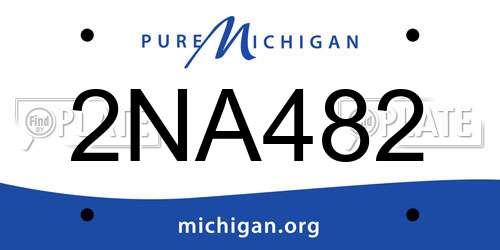 2NA482 Michigan License Plate