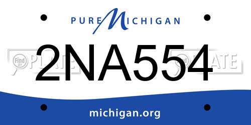 2NA554 Michigan License Plate