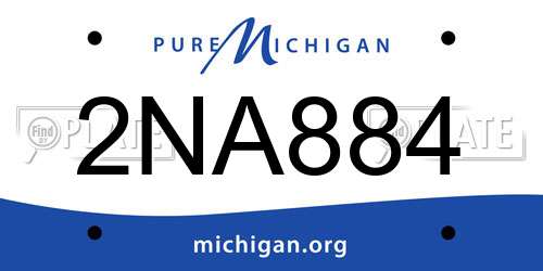 2NA884 Michigan License Plate