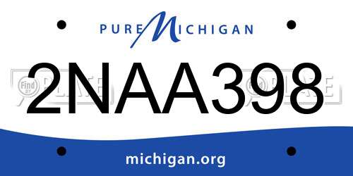 2NAA398 Michigan License Plate