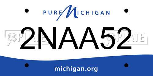 2NAA52 Michigan License Plate
