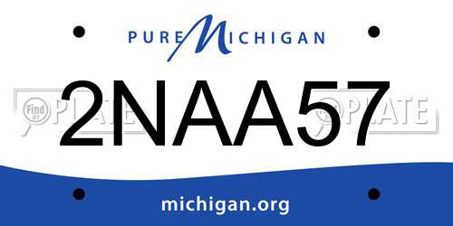 2NAA57 Michigan License Plate