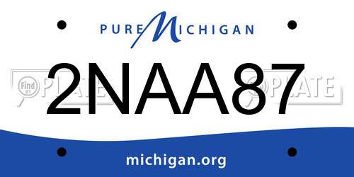 2NAA87 Michigan License Plate