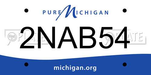 2NAB54 Michigan License Plate