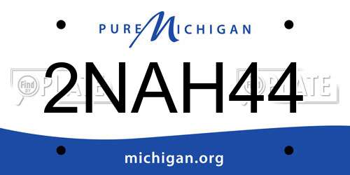 2NAH44 Michigan License Plate