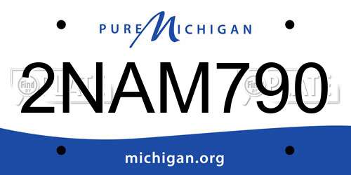 2NAM790 Michigan License Plate