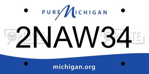 2NAW34 Michigan License Plate