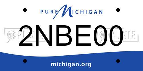 2NBE00 Michigan License Plate