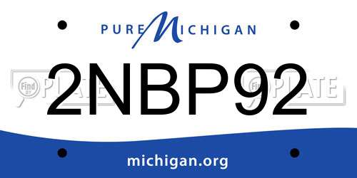 2NBP92 Michigan License Plate