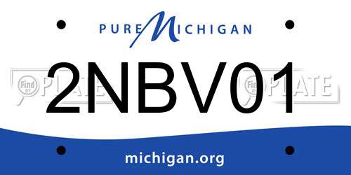 2NBV01 Michigan License Plate