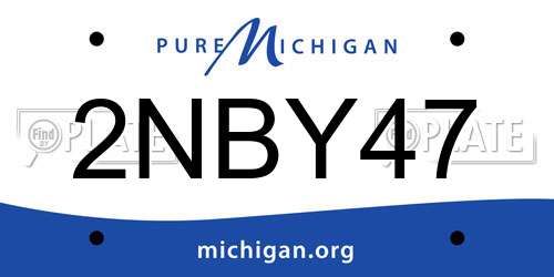 2NBY47 Michigan License Plate