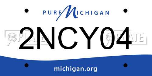2NCY04 Michigan License Plate