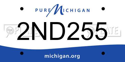 2ND255 Michigan License Plate