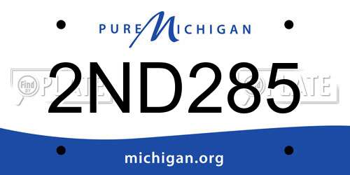 2ND285 Michigan License Plate
