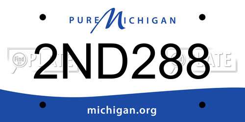 2ND288 Michigan License Plate