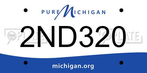 2ND320 Michigan License Plate