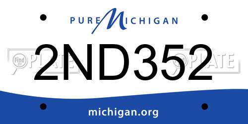 2ND352 Michigan License Plate