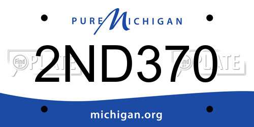 2ND370 Michigan License Plate