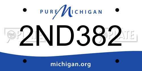 2ND382 Michigan License Plate