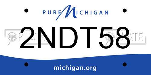 2NDT58 Michigan License Plate